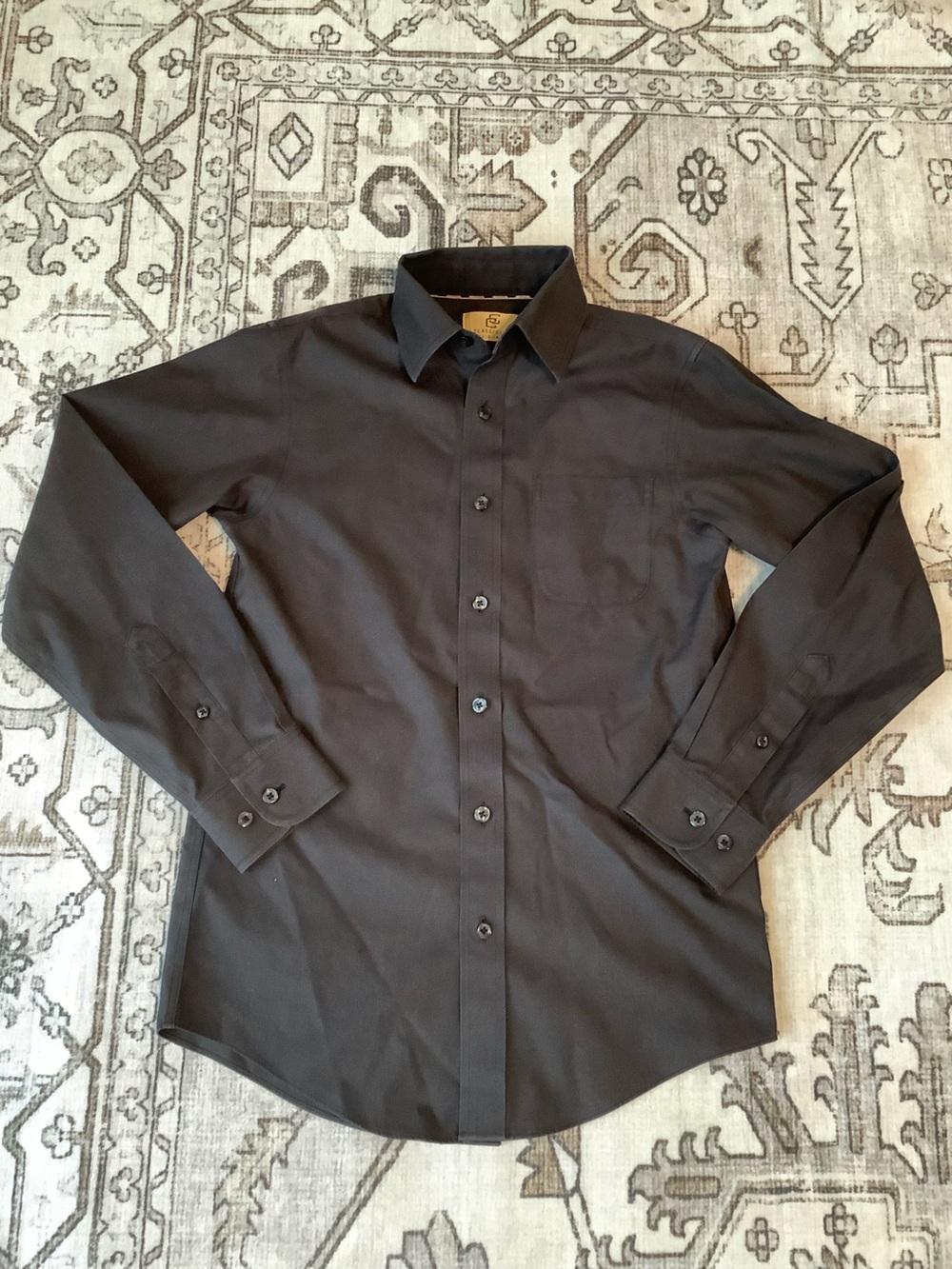 Class Club Boys Black Button-Up Dress Shirt